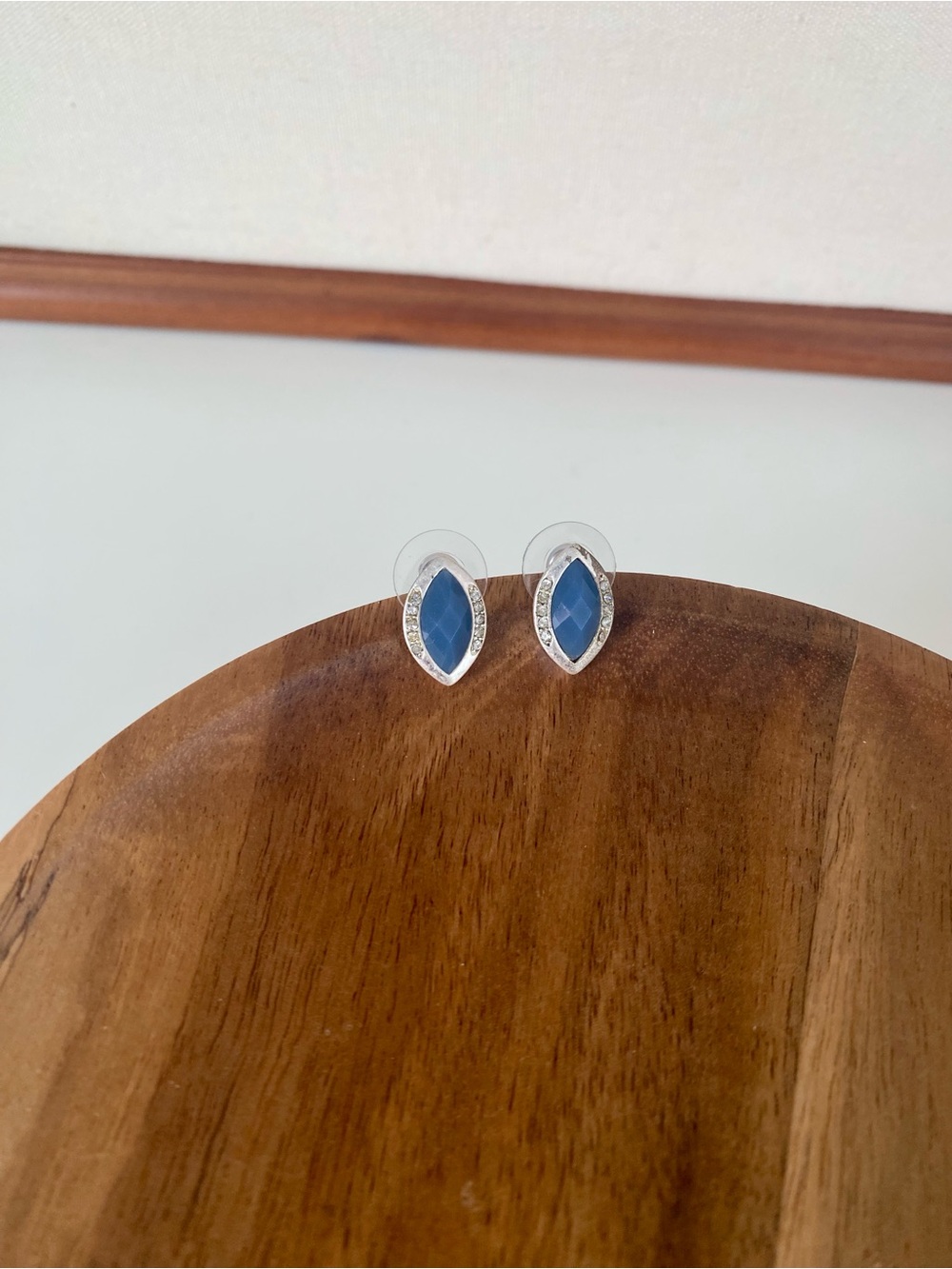 4/$15 Blue Marquise Crystal Stud Earrings